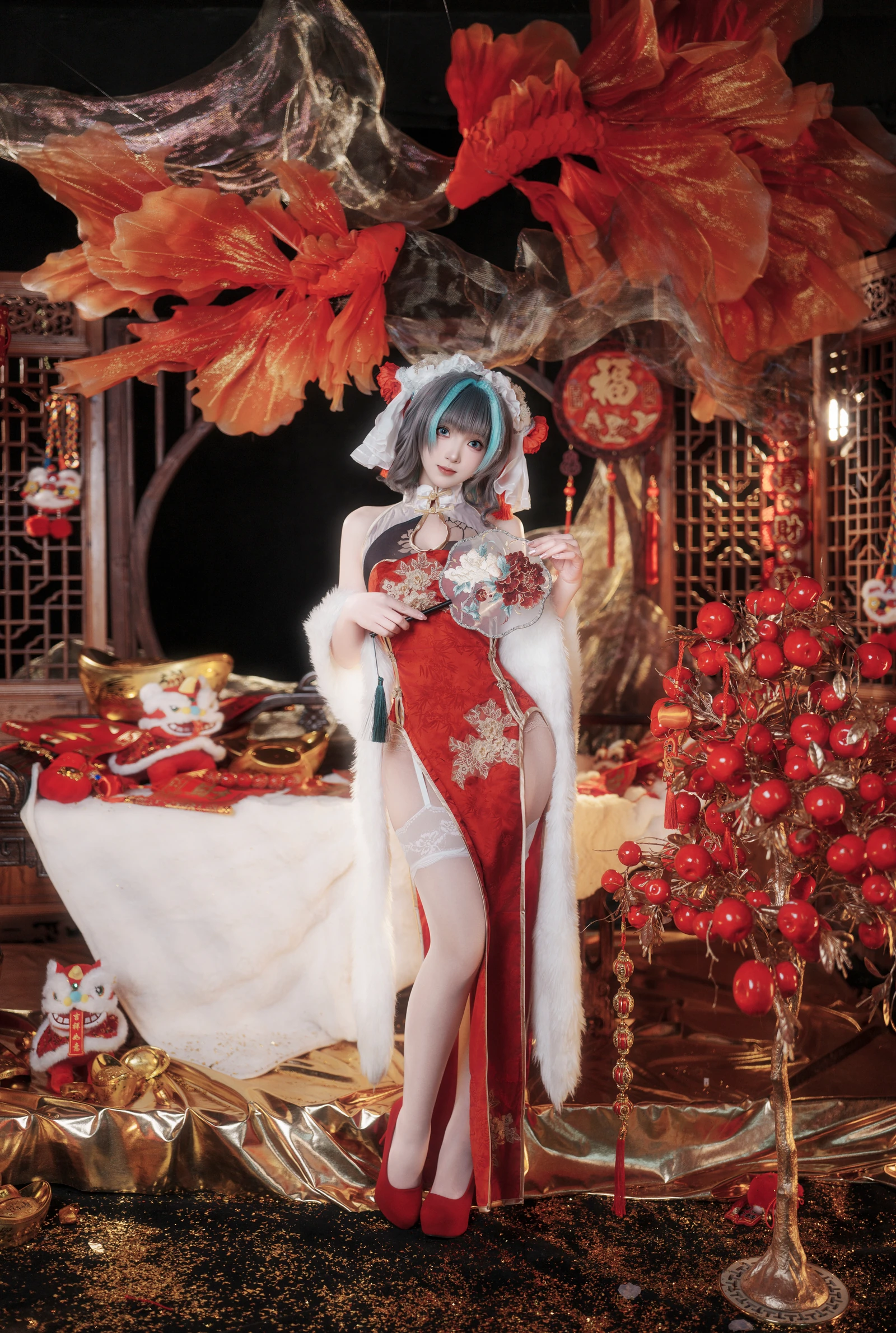 Bangni邦尼《碧蓝航线 柴郡新春旗袍》写真图集 81P｜在线预览与图包下载