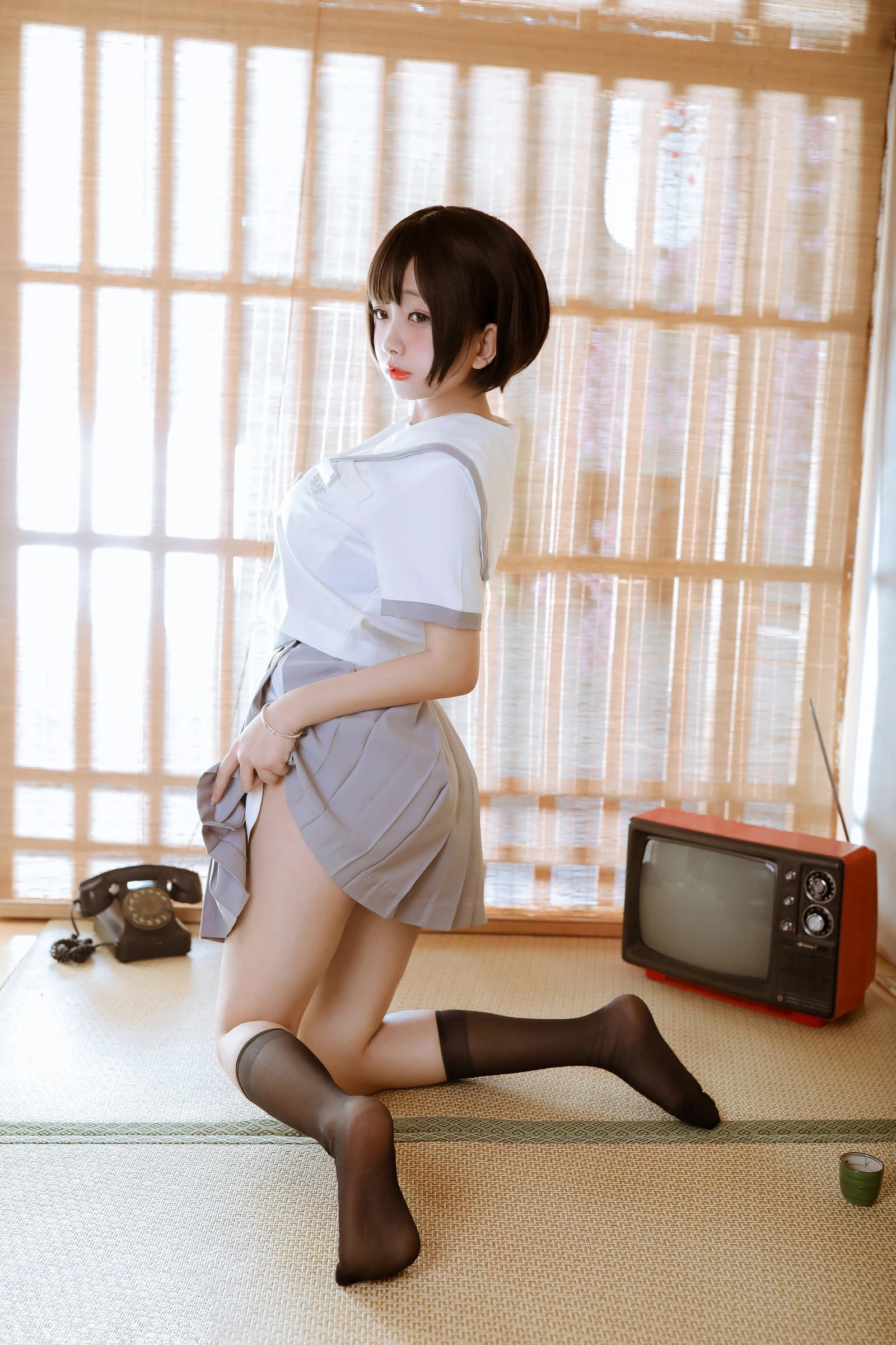 日奈娇《（椎名莜）NO.004 – 和风jk》写真图集 40P｜在线预览与图包下载